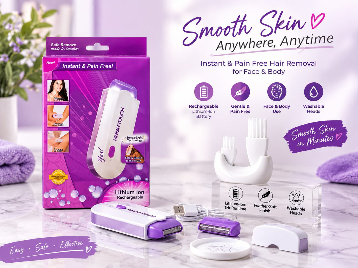 Rechargeable Electric Hair Remover for Women – Pain Free Facial & Body Hair Removal Device with Sensa-Light Technology.